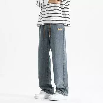 Jeans Men s New Spring and Autumn Loose Straight Pants Casual Thin Fashion Wide-leg Men s Pants S