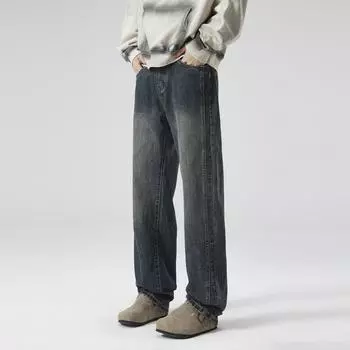 Jeans Men s Spring and Autumn New American Retro Men s Straight Trousers Loose Old Men s Pants 28