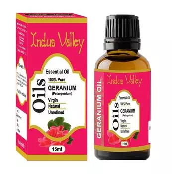 Эфирное масло Герани (15 мл), Geranium Essential Oil, Indus Valley 24.078125
