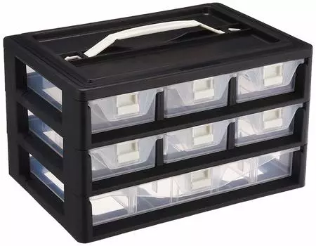 JEJ Astage Stopper Case Black x Depth 20 x Height Tool Box Tool Box Tool Box Storage 3B-601 [Width 29.4 17.5cm]