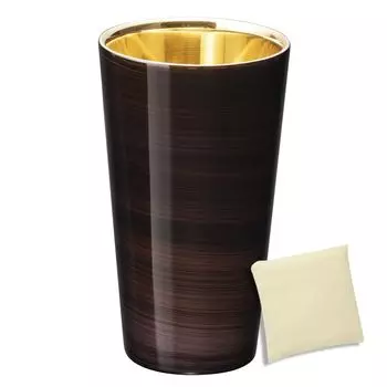 Эко-сумка Tsubame Straight Glass Double Structure Purple Shadow Lacquer x 300cc Эко-сумка Сделано во Вьетнаме Лак Сделано в Японии J-kitchens & Yamanaka-nuri коричневый