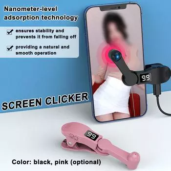 Экран Auto Clicker Имитация нажатия пальцем для приложений смартфона Tik Tok Видео Прямая трансляция Гаджет Игровой экран Сенсорное устройство розовый