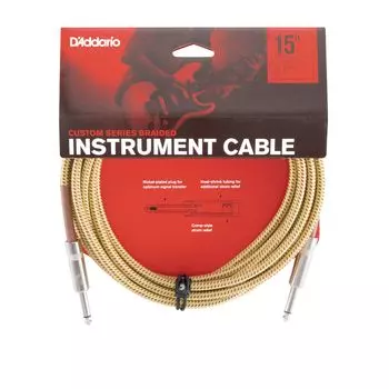 Экранированный кабель D Addario (Гитарный щит) Изготовленный на заказ плетеный инструментальный кабель Tweed PW-BG-15TW (4,6 м СС) []