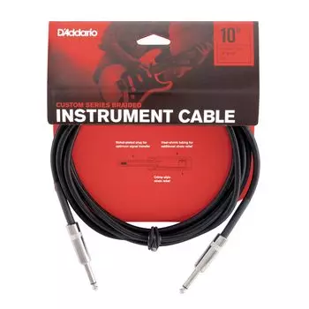Экранированный кабель D Addario (Гитарный щит) Кабель для инструментов Custom Series плетеный черный PW-BG-10BK (3,0 м СС) []