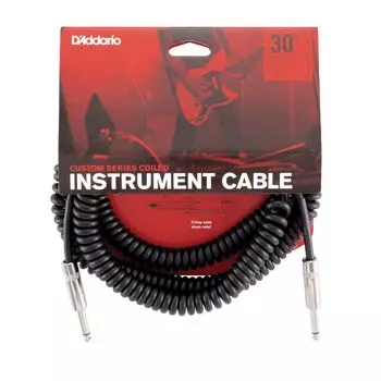 Экранированный кабель D Addario (Гитарный щит) Спиральный инструментальный кабель Custom Series Curl Cord PW-CDG-30BK (9,1 м СС) []