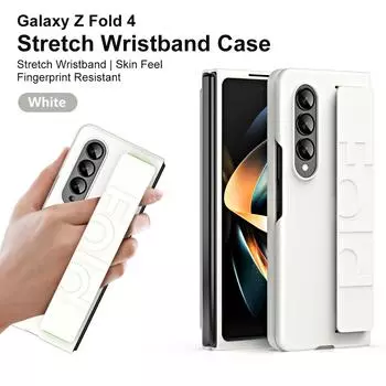 Эластичный браслет на ощупь, чехол для Samsung Galaxy Z Fold 2, 3, 4, 5 г, устойчивый к отпечаткам пальцев, защитный ремешок на запястье For Samsung Z Fold 4 белый