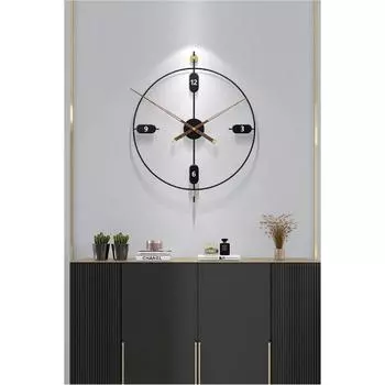 Элегантные, черные, современные декоративные настенные часы Time 60 см с цифрами
