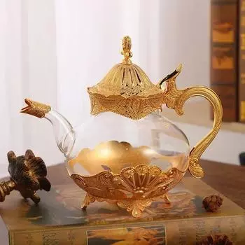 Элегантный кофейник из сплава стекла, сахарница, европейский стиль, изысканная полая резьба, домашний горшок, украшения