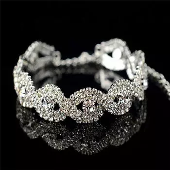 Элегантный роскошный австрийский браслет женский браслет Infinity Bangle подарок 22cm
