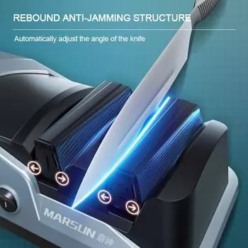 Электрическая автоматическая точилка для ножей, профессиональная USB-зарядка, инструмент для заточки кухонных ножей, алмазная шлифовальная машина для кухни 23x8.5x7.2cm синий