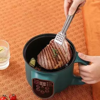 Электрическая мультиварка Hot Pot Тушеное мясо Подогрев Яйца Суп Кастрюля Лапша Пароварка Рисоварки Кастрюля с вилкой европейского стандарта зелёный