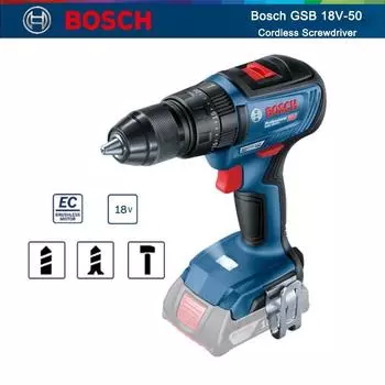 Электрическая отвертка Bosch GSB 18V-50, аккумуляторная ударная дрель, многофункциональная бесщеточная отвертка, 2 скорости, сверлильный станок