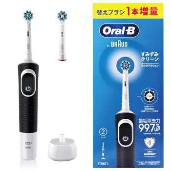 Электрическая зубная щетка Braun Oral B 2 щетки Sumizumi Clean Multi Action Основной блок Сменная щетка BK (Д1004132БК) & (1 шт.) Орал-Б D100.423.2 чёрный