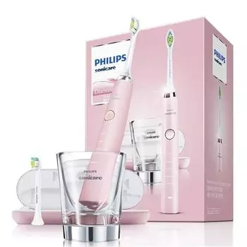 Электрическая зубная щетка Philips Diamond Bright White Series Электрическая зубная щетка с акустической вибрацией для защиты десен и глубокой чистки зубов розовый