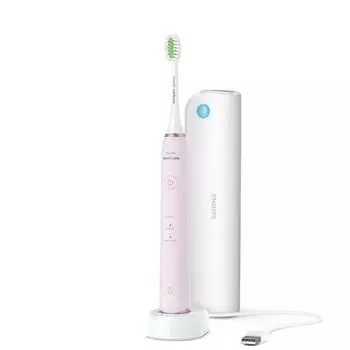 Электрическая зубная щетка Philips HX2461 Коробка для УФ-стерилизации с тремя режимами работы 1 ярко-белая головка щетки 1 ручка щетки розовый