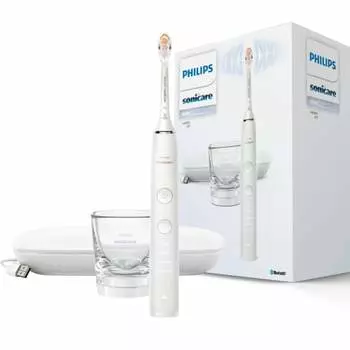 Электрическая зубная щетка Philips Sonicare Diamond Clean 9000 (Портативный дорожный футляр/зарядное стекло в комплекте) HX9911/67 Белый