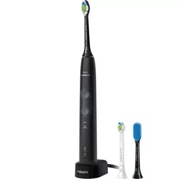 Электрическая зубная щетка Philips Sonicare Protect Clean Plus Plus Brush Black (Белый плюс/Белый компактный/Язычок в комплекте) HX6421/13 чёрный