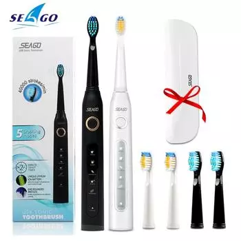 Электрическая зубная щётка Seago SG507B (с футляром и насадками)