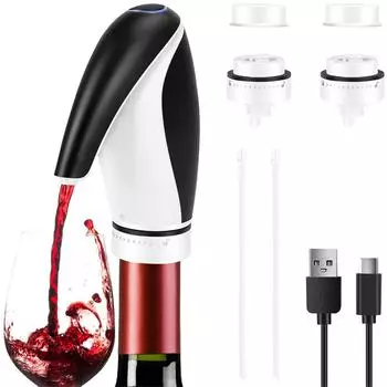 Электрический аэратор для вина, диспенсер, перезаряжаемый через USB, мгновенный автоматический графин для вина с уплотнительными пробками