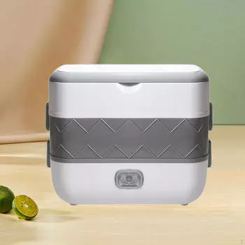 Электрический Bento Box Двойной слой Адаптер для вилки США Съемный подогрев Обед Маленький рис