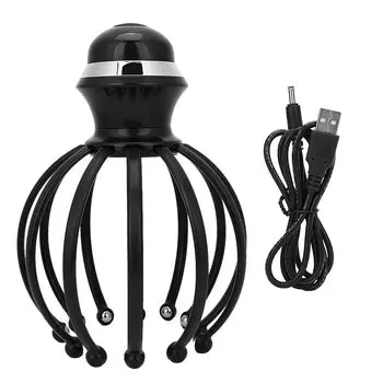 Электрический массажер для головы, портативный скребок для головы, USB-вибрационный массажер для кожи головы, скребок для облегчения стимуляции волос, массажер для кошек