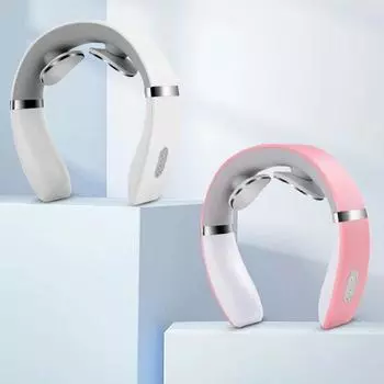 Электрический массажер для шеи с зарядкой через USB, портативное устройство для массажа шейного отдела позвоночника для работы, путешествий, портативного использования, простой, белый белый