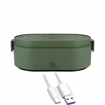 Электрический мини-ланч-бокс с зарядкой через USB, контейнер для подогрева пищи, автомобильный, домашний, дорожный, портативный, для приготовления риса, подогреватель, нержавеющая сталь, коробка для бенто