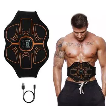 Электрический стимулятор мышц живота EMS Trainer Belt Home Gym Fitness Slimming Massager Belt Weight Loss USB Recharge One Sets