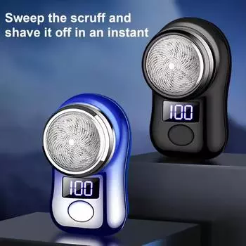 Электробритва 1PCSLED дисплей USB зарядка мини дорожная мужская роторная бритва беспроводной триммер для бороды инструмент для удаления black