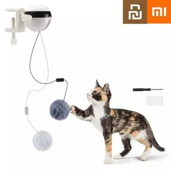 Электронная игрушка для кошек с движением, подъемный шар йо-йо, электрический флаттер, интерактивная игрушка-тизер для кошек, вращающаяся интерактивная головоломка, игрушка для домашних животных