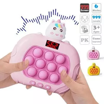 Электронный игровой автомат Pop Quick Push Bubbles 999 уровня, детские забавные сжимающие игрушки с героями мультфильмов, антистрессовые сенсорные пузырчатые игрушки, подарки Astronaut