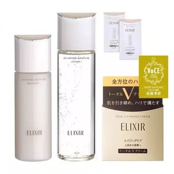 Эликсир Superiel Lift Moist Lotion SP Moist Emulsion SP 2 Moist Total V Firming Cream Набор из 2 образцов крема Quasi-drug 2+Lift + Крем/Крем для век +