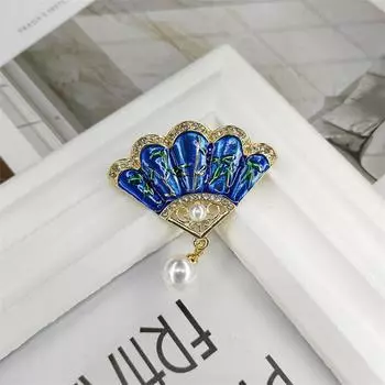 Эмалевая капельная веерная брошь Galaxy Kee Jewelry винтажная драгоценная жемчужина женская брошь-булавка