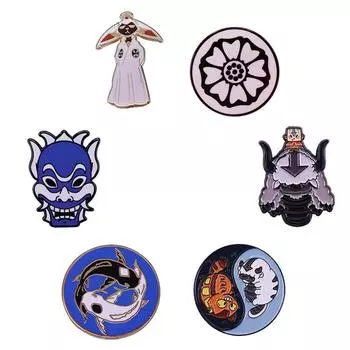 Эмалированная булавка на лацкане «Аватар Повелитель воздуха» Appa Aang Momo Lotus YinYang Koi Fish Tui and La Badge Cool Epic Gift