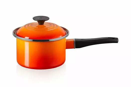 Эмалированная кастрюля Le Creuset EOS, 16 см, оранжевая, японская, для одной руки [Авторизованный продукт] оранжевый