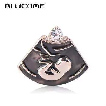 Эмалированные броши Blucome в форме ультразвука, булавки для новорожденных, значок врача и медсестры, медицинский подарок чёрный