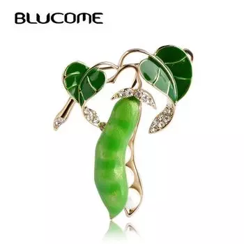 Эмалированные броши Blucome в виде зеленого горошка для женщин, корсажи, женские булавки для свитера, размер: 4,5*3,5 см зелёный