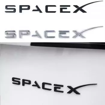 Эмблема Space X, металлический значок с буквами, наклейки на задний багажник, наклейка с логотипом автомобиля для Tesla Model 3, X, Y и S, аксессуары, этикетка на хвосте чёрный