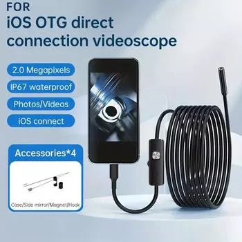 Эндоскопическая камера для iPhone, автомобильный эндоскопический водонепроницаемый бороскоп с 8 светодиодами для осмотра двигателя автомобиля iPhone 3m