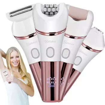 Эпилятор HATTEKER для женщин Beauty Satinelle Essential Compact Hair Removal 4 в 1 Hand Leg Подмышки Бикини Триммер Безболезненный Водонепроницаемый