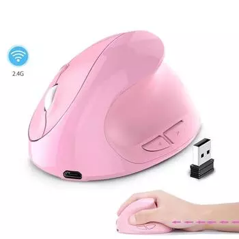 Эргономичная перезаряжаемая мышь, беспроводная USB 2,4 ГГц, правая вертикальная мышь для компьютера, ноутбука, игровая мышь