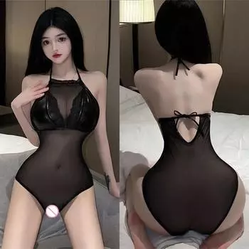 Эротическое белье PU Mirror Lacquer Leather Bra SM Nightclub Abnormal Training Binding Binding Bodysuit Женское нижнее белье сексуальный комплект One Size