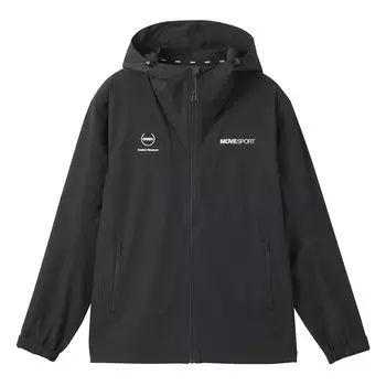 Jersey Descente 4WAY Stretch Nylon Full Zip Hoodie 4WAY Stretch Water Repellent Training Running Black 4L [Move Sports] чёрный