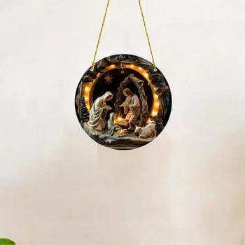 Jesus Nativity Scene Decoration Acrylic Art Craft for Porch Entrance Bedroom