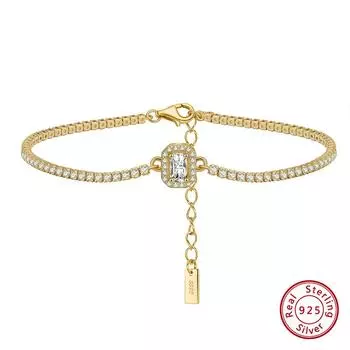 Jewellery S925 Sterling Silver Bracelet Korean Temperament 4A Zirconia Stone Setting Adjustable