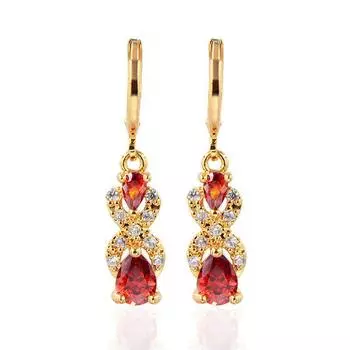 Jewelry Drop Earrings with Water Drop Shape Emerald Zircon for Women Wedding Party Gifts Earring ARI розовый