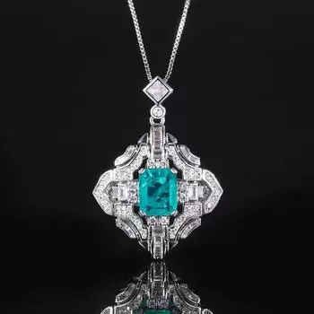 Jewelry Simulation Colored Treasure Corundum Simple Exquisite Pendant Necklace Main Stone 8 * 10