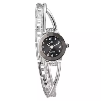 JewelryWe Сверкающие милые женские часы простые модные часы на день рождения подарок на день святого валентина (Серебряный)