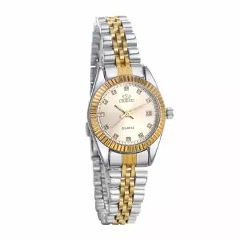 JEWELRYWE Watch 3ATM Waterproof Calendar Luminous Analog Japanese Quartz Stainless Steel Belt Fashion Accessory Gold Women s Women s