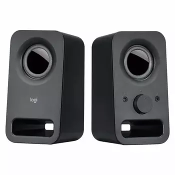 [Эксклюзив. .co.jp] Компьютерная акустическая система Logitech для ПК Z150BK, черная, стерео, 2-канальная, компактная, с входом 3,5 мм, совместимая с ПК, 2 года гарантии производителя